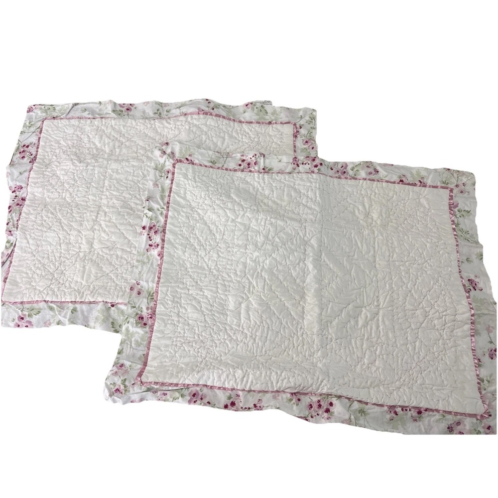 Simply Shabby Chic Quilted Rose Pattern Rachel Atwell Pink Green Set 2